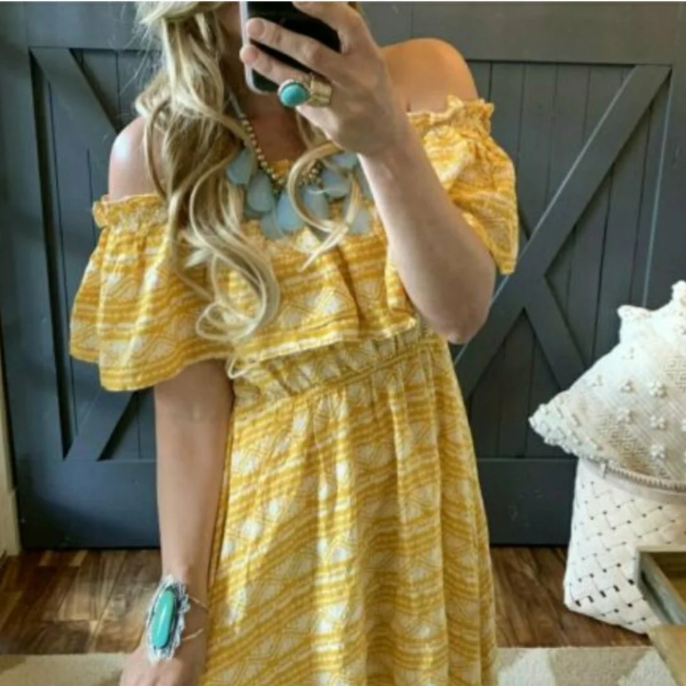 BOHO BLOCK PRINT DRESS - Picture 1 of 5